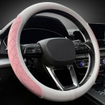 휠 커버, 우아한 다이아몬드 체크 디자인, 미끄럼 방지, 주행 편의성 향상, 직경 14 1/2 u2018-15 u2019 모델에 적합. 흰색 : 파셀몰101