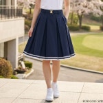 헤지스골프 봄 여성 골프웨어 중기장 주름 골프 치마 : 제이비포에버