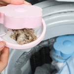 세탁기 플라워 거름망 먼지 제거 빨래망 통돌이 세탁볼 이망 : 하얀물빛