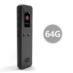 【】64GB 메모리 1536kbps 녹음 TFT 화면 내장 스피커 비밀번호 보호 18시간 배터리 수명을 갖춘 스마트 음성 녹음기 : 송하유통2430
