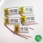 3.7V 60mAh 소형 리튬 폴리머 LiPo 충전식 배터리 301020 Mp3 블루투스 스피커 헤드셋 헤드폰 레코더 : 준오렌지
