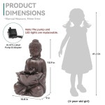 오토다야 18.9인치 인조 청동 부처 야외 분수 젠 스타일 정원 폭포 조명 Faux Bronze : 해든브릿지