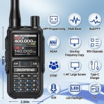 햄 라디오 feng uv-5r 2팩 충전기, 핸드헬드 app 충전식 듀얼 noaa uv5r 날씨 ptt 미니 무전기 usb-c 양방향 비상 프로그래밍 장거리... 