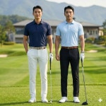 헤지스골프 여름 남성 골프웨어 클래식 스판 슬림핏 골프 바지 : 제이비포에버