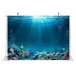 벨레코 수중 세계 배경 10X8피트 열대어와 패브릭 해저 햇빛 바다 파티 심해 산호 장식 5x3FT A10264 : 파이브픽스