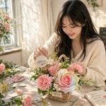 카네이션 꽃바구니 만들기 장미 diy키트 어버이날 스승의날 선물 : 리브인플라워