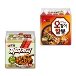 [과자탐험대] 봉지라면 2종 번들세트 농심 짜파게티 +농심 오징어짬뽕 멀티팩 혼합, 1세트 : SnackAdventure