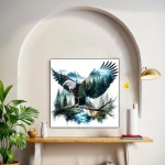 성인 숲을 위한 블레이험 다이아몬드 아트 키트, 초보자를 5D 페인팅 이글, DIY 풀 드릴 홈 데코용 보석 13.8x13.8인치 G7976 : 노블릭스