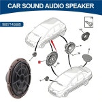 AB16-2Pcs 자동차 도어 사운드 오디오 스피커 9807145580 시트로엥 C2 피카소 206 307 : 하루코퍼레이션10