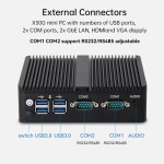 인텔 셀러론 팬리스 산업용 IoT 미니 PC J6412 J2900 2x COM RS232 RS485 기가비트 이더넷 지원 WiFi 3G 4G SIM : 송하유통49