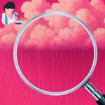 홍우 붉은 비 구름 핑크 아트 모던 감성 그림 인테리어 캔버스 액자 (6호 20호 30호 40호 50호 60호) : 낭만 갤러리 에디션