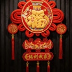 말년 행운의 부적 거실 문 장식품 축제 장식 빨간색 중국 매듭 행운을 빌어요 1. B 미니 중국 매듭 : 에이치에스라이프몰8