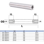 나사산 광학 샤프트 내부 크롬 경화 OD 8mm Length100-1000mm 이중 종단 M4 2 개 : 영원솔루션