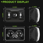 Marlaa LED 변환 헤드라이트 램프 오토바이 혼다 XR250 XR400 XR650 스즈키 DRZ - H4642/H4651/H4652/H4656/H4666 용 4x6 인치... 