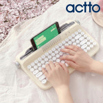 레트로 블루투스키보드 아이패드 거치 갤럭시탭 태블릿 멀티페어링 조약돌 타자기 예쁜 키보드 : 위즈플래닛