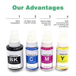 KSUMEI GI290 염료 잉크 리필 병 키트는 PIXMA G4200 G4210 G3200 G2200 G1200 G1000 G1100 C M Y K 과 호환됩니다 : 매그너스