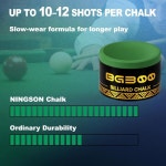 eAj 닝슨 풀 큐 초크 4팩, 나노 당구 초크 라운드 큐 초크, 부드러운 저잔류 풀 초크, 미스큐 감소, 수영장 테이블, 바, 클럽 및 홈 u2013 그린... 