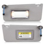 2008-2017 혼다 어코드용 휴로톰스 선바이저, 베니티 미러 라이트가 장착된 베이지 좌우 사이드 교체용 83280TA0A91ZB 83230TA0A91ZA... 