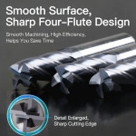 YS HRC58 카바이드 인치 밀링 커터 1/8 3/16 1/4 5/16 3/8 1/2인치 CNC 엔드밀 4날 전문가용 3.175mm 6.35mm 12.7mm : 더비스유통