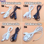5V 스위치 전원 공급 와이어 USB 남성-여성 연결 케이블  23 코어 버튼 ONOFF 2A LED 스트립 램프 전구 조명 DIY용 : 바이셀원투제로