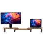 LOE 데스크 클린 2 화면 모니터 스탠드 데스크톱 디스플레이 개별 위치 및 방향 PC MDF 나무 27 6 41 7 x 9 4 인치 70 106 24 cm... 