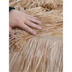 초가 밀짚 볏짚 지푸라기 동남아 감성 라탄 제주도 해변 1번 비치 사이즈 파라솔 1 1.6m 짚우산 카라컬러스틱 : 화이트트리005