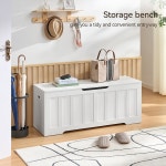 VANKILEY 119 9CM 47인치 보관 상자 엑스트라 라지 119 신발 15 벤치 화이트 19 1인치 거실 있는 나무 벤치 49 1CM 47 출입구용 침실 안전... 