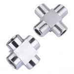 BSP NPT 암나사 크로스 4 웨이 304 스테인리스 스틸 고압 파이프 피팅, M14 M16 M18 M20 18 14 38 34 : 바이셀원투원