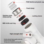 인더스트리아 화이트 에어 호스 퀵 커플링 피팅 PCPCFPL 튜브 커넥터 4mm-10mm 호스 및 18인치 14인치 38인치 12인치 나사 옵션 : IOC