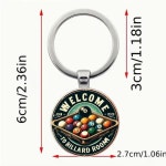 레트로 키체인 환영합니다 당구장 아트워크가 클럽 당구 디자인 열쇠 생일 선물로 이상적 1. 1 : 써니타운몰12호점