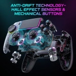 WITSURGE 무선 게임 컨트롤러 블랙 에디션 홀 이펙트 조이스틱 PS5 PC Steam iOS 안드로이드 스위치 RGB용 안티 드리프트 : 먼데이상사
