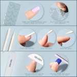 팬다메이 프레스 온 네일 24가지 색상 576PCS 매트 글로 스퀘어 1 matte/glossy/glitter/fr : 블랙라벨1