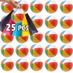 eAj 기프트익스프레스 미니 비치볼 - 생일 선물용 6인치 소형 풍선 레인보우 멀티컬러 비치볼, 파티용, 용 여름 물놀이 장난감, 당구 파티, 카니발... 