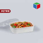 종이컵용기.직사각 WB-1716 흰색 500 PET 뚜껑 : 대흥포장주식회사