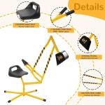 eAj 엘레본 샌드 다이거 굴착기 타기, 비치 토이 야외 샌드박스 토이 다이거, 스틸 굴착기 크레인이 360도 회전하며 베이스 안정화, 모래 토이... 