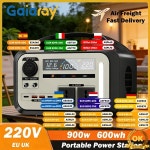 가이아레이 900W 휴대용 발전소 220V 야외 태양광 LiFePO4 배터리 캠핑 RV용 LED : 레보나스토어