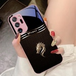 삼성 갤럭시 노트 8 9 10 PRO 20 Ultra A01 02 03 코어 04E 4G A10 12 13 5G 선셋 레드 드래곤 용 강화 유리 전화 케이스 : 동신잡화점