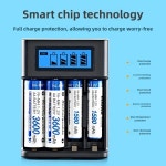 스마트 LCD 충전식 USB 배터리 4 슬롯 AA Ni MH 1.2V 고용량 : 툴하우상사
