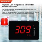 산업용 온습도계 대형 LED 디스플레이 NTC 센서 고정밀 RS485 지원 AC220V 사우나 냉장고 방 경보 기능 : 프라임비즈니스