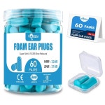 VOISEN 60쌍 폼 이어플러그, 수면 소음 제거용 32dB NRR, 수면, , 공부용 37dB SNR 시끄러운 여행 및 콘서트, 보관함, 파란색 : 코숏마켓