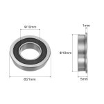 uxcell F68002RS 플랜지 볼 베어링 10x19x5mm 이중 밀봉 크롬 스틸 F6804-2RS 2 : 밀리언팝팝