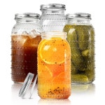 FULGNU 넓은 입구 9L 64온스 메이슨 4팩 대형 3L 5갤런 Glassjar 16oz : 둘봉지2