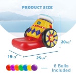 eAj 펀스케이프 풍선 런칭 볼 토이, 워터 볼 슈팅 풀 게임, 야외 풀사이드 야드 비치 액티비티 워터 토이, 수영 여름 파티 선물 3 4 5 6 7 8 세... 