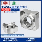 304 스테인리스 스틸 DIN928 사각 용접 너트 M4 M5 M6 M8 M10 판금용 : 2아세리간트7