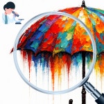 컬러 레인 프로텍트 감성 컬러 우산 비 오는 날 감성 그림 인테리어 캔버스 액자 (6호 20호 30호 40호 50호 60호) : 낭만 갤러리 에디션