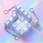 LED 키캡키링 불빛 4구 9구 키보드 딸깍이 키캡 클릭커 키링 : 오후잡화