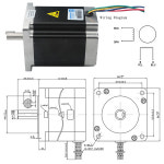 호환  Nema 34 스테퍼 2 상 8Nm 5A 4 끈 칼라 드 서보 높은 토크 86BHH114-504D-35C CNC 새긴 무늬 밀링 머신 : 하나둘모아요