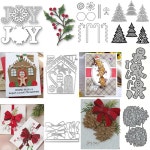 홀리 Pinecone 크리스마스 트리 진저 브레드 금속 절단 다이 활 기쁨 단어 DIY Scrapbooking 카드 장식 공예 만들기에 대 한 죽을... 