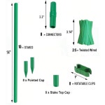 정원 스테이크 플라 72팩 7피트 7인치 6피트 5피트 4피트 8피트 토마토 13 DIY Green 72 : Verdant 1Days