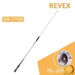 REVEX NR-770R 듀얼 밴드 VHF/UHF 144/430MHz 3.0/5.5 dBi 고 이득 NL 자동차 라디오 모바일/스테이션 안테나 PL-259 마운트... 